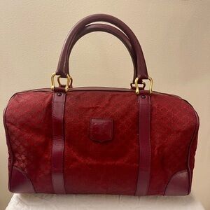 CELINE Triomphe Macadam Jacquard Boston Bag